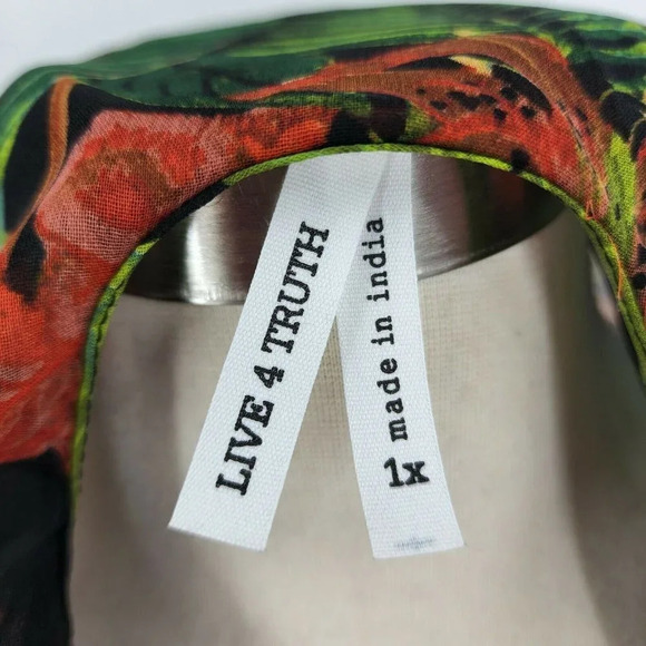 Live 4 Truth Women's Jungle Floral Ruffle‎ Tie Front Swim Cover Up Size 1X - Picture 7 of 11